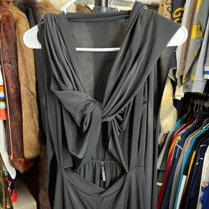 BLACK LONG WRAP FRONT JUMPER SIZE L